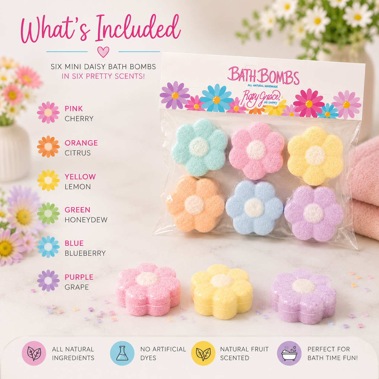 Mini Daisy Bath Bomb Gift Set