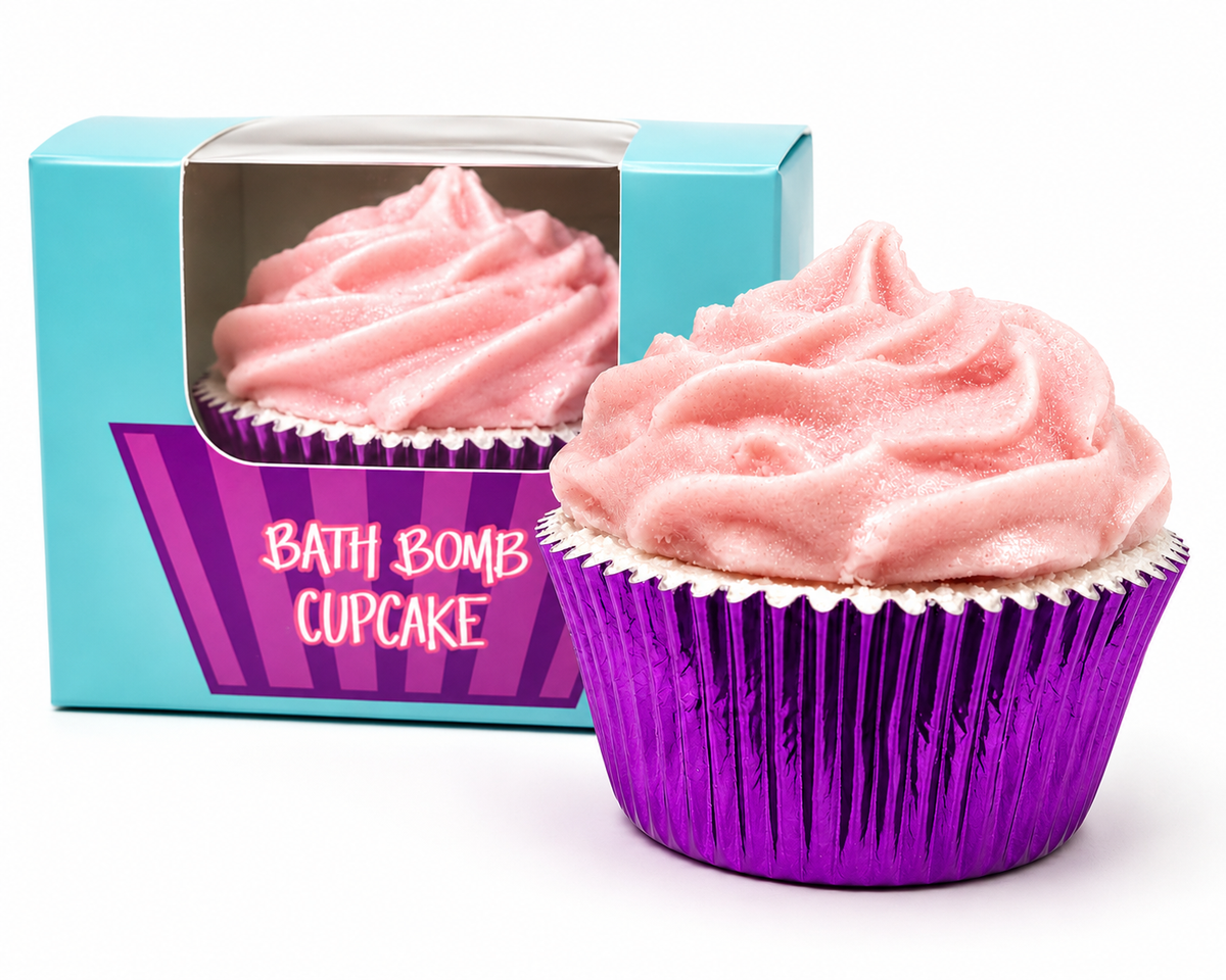 Bath Bomb Cupcake with Shea Butter Soap Frosting