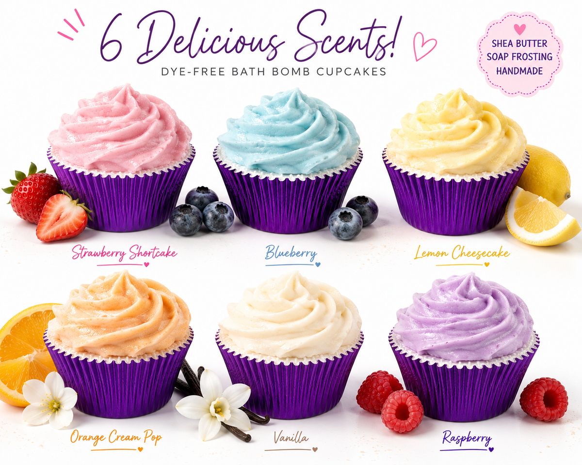 Bath Bomb Cupcake with Shea Butter Soap Frosting