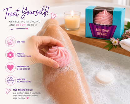 Bath Bomb Cupcake with Shea Butter Soap Frosting