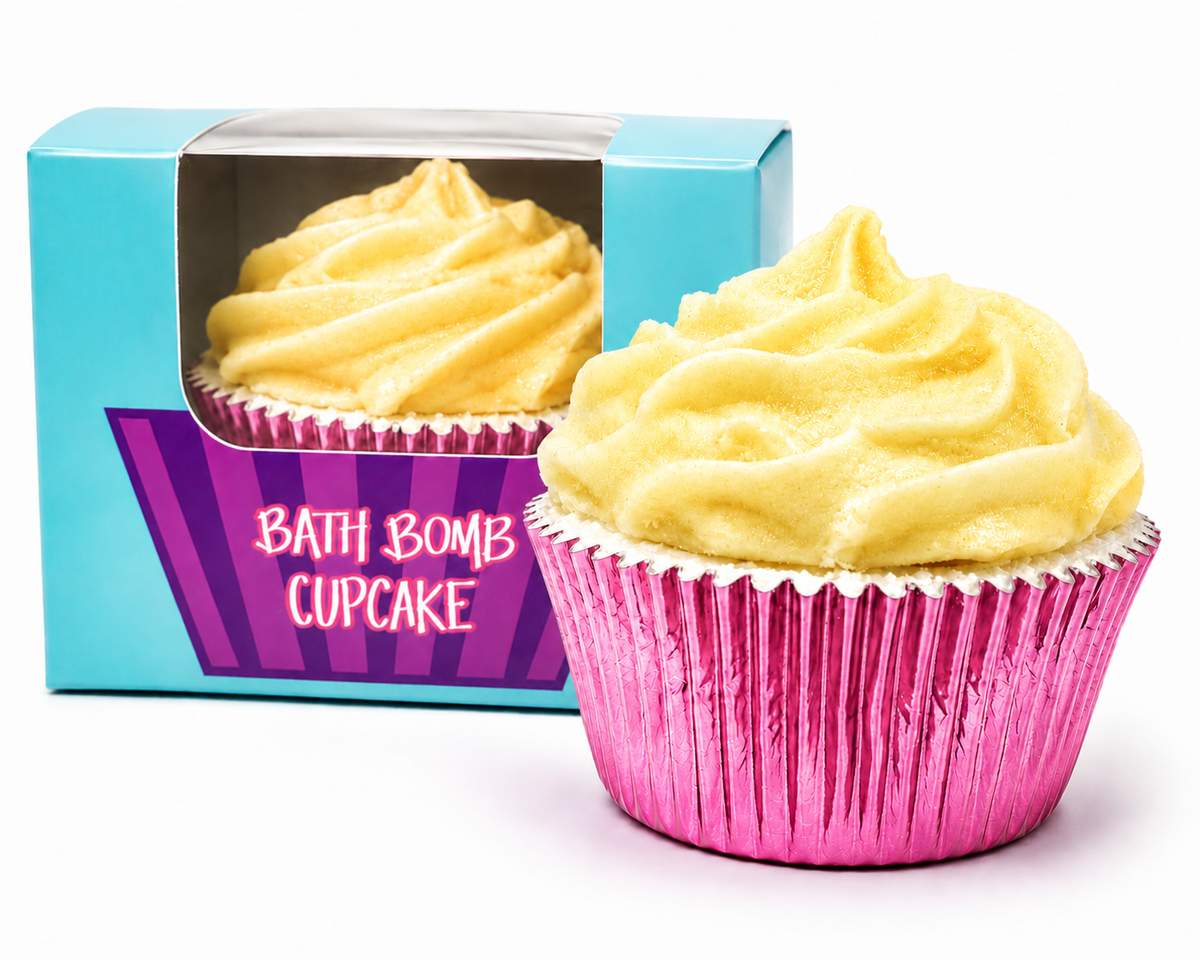 Bath Bomb Cupcake with Shea Butter Soap Frosting