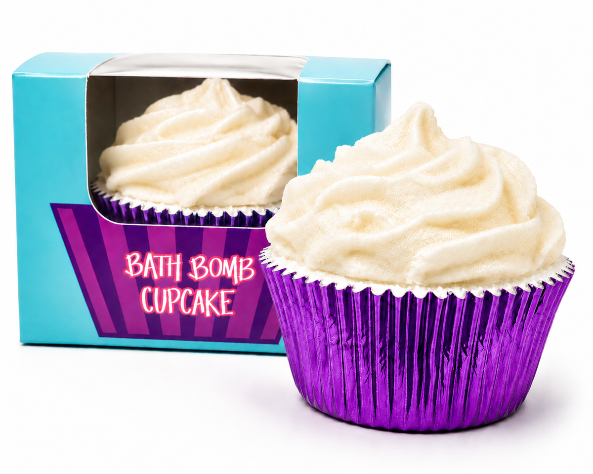 Bath Bomb Cupcake with Shea Butter Soap Frosting