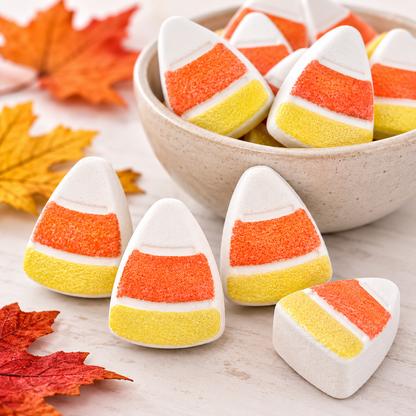 Small candy corn bath bombs