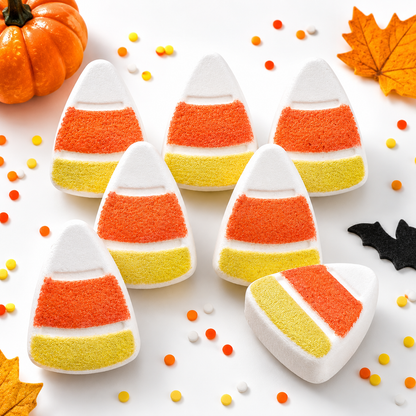 Small candy corn bath bombs