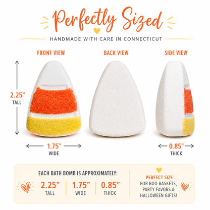 Small candy corn bath bombs