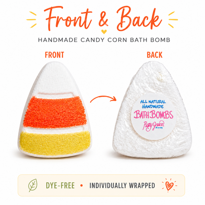 Small candy corn bath bombs