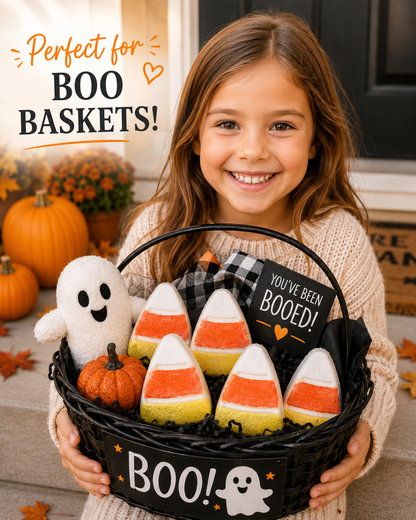 Small candy corn bath bombs