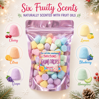 Christmas Bath Bomb Gumdrops | Handmade Dye-Free Holiday Bath Gift