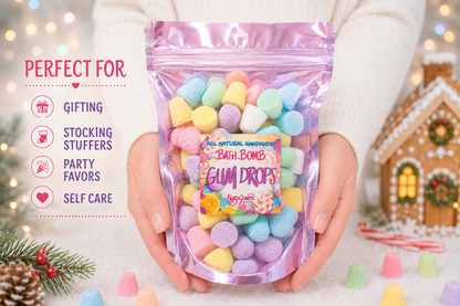 Christmas Bath Bomb Gumdrops | Handmade Dye-Free Holiday Bath Gift