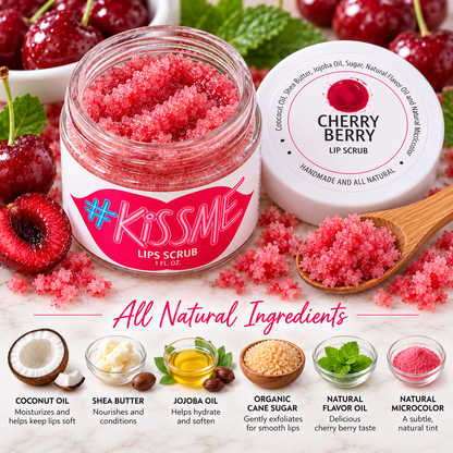 Natural Sugar Lip Scrub – Six Flavors