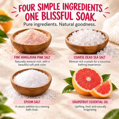 Juicy Grapefruit Essential Oil Bath Salts – 16 oz