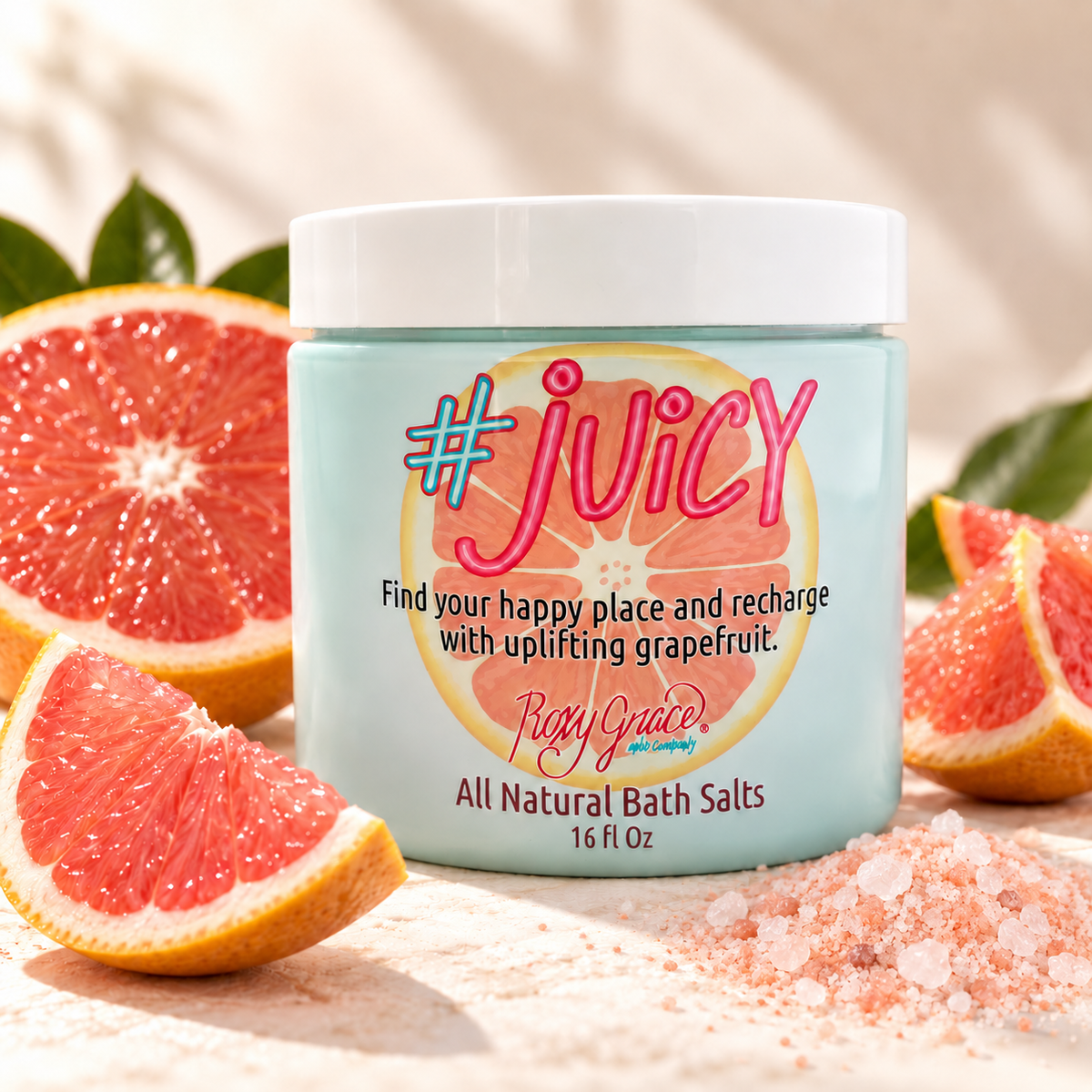 Juicy Grapefruit Essential Oil Bath Salts – 16 oz