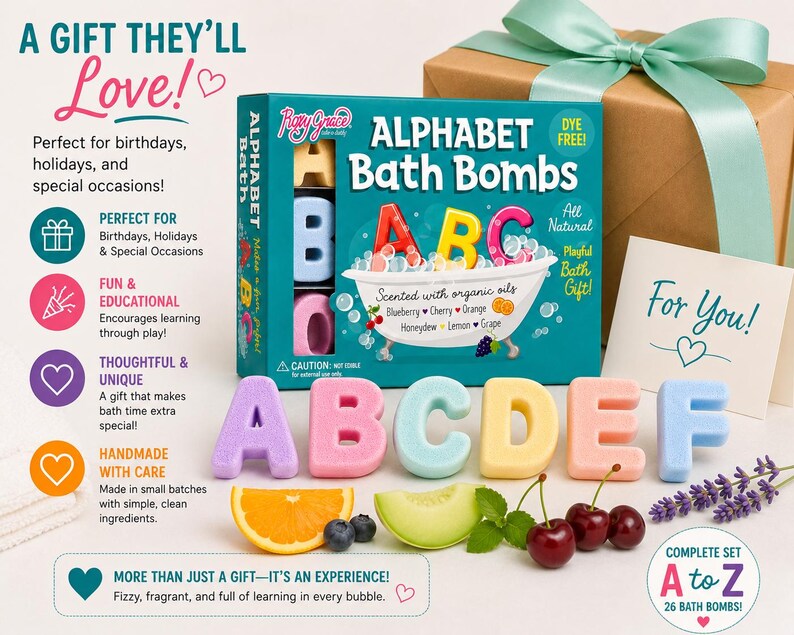 Bath Bomb Alphabet Gift Set