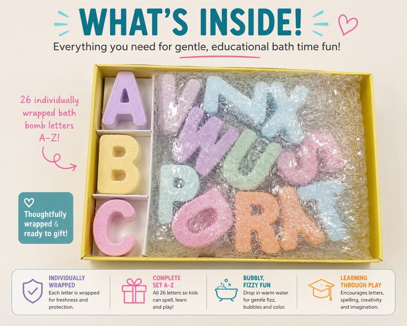 Bath Bomb Alphabet Gift Set