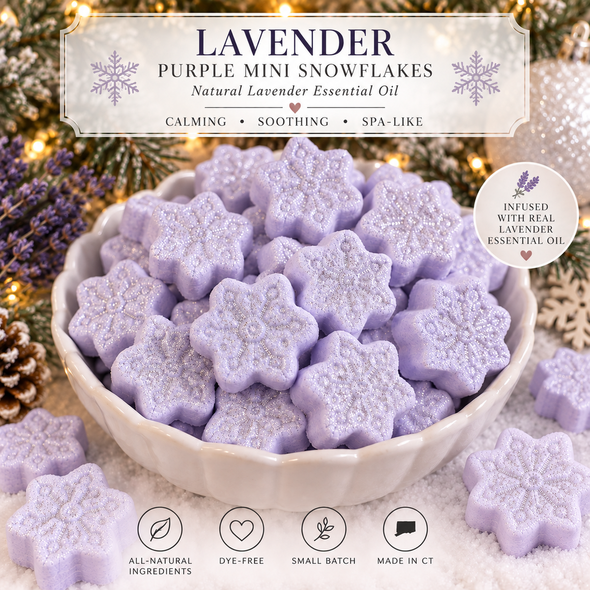 35 Mini Snowflake Bath Bombs