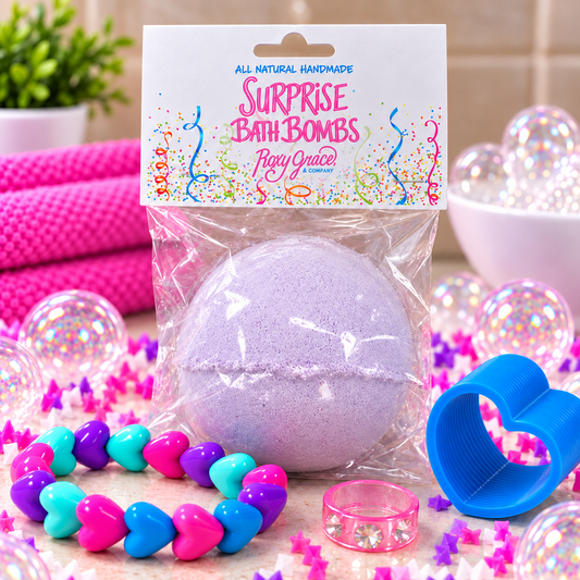 Extra Large Surprise Bath Bomb for Girls | Natural & Dye-Free