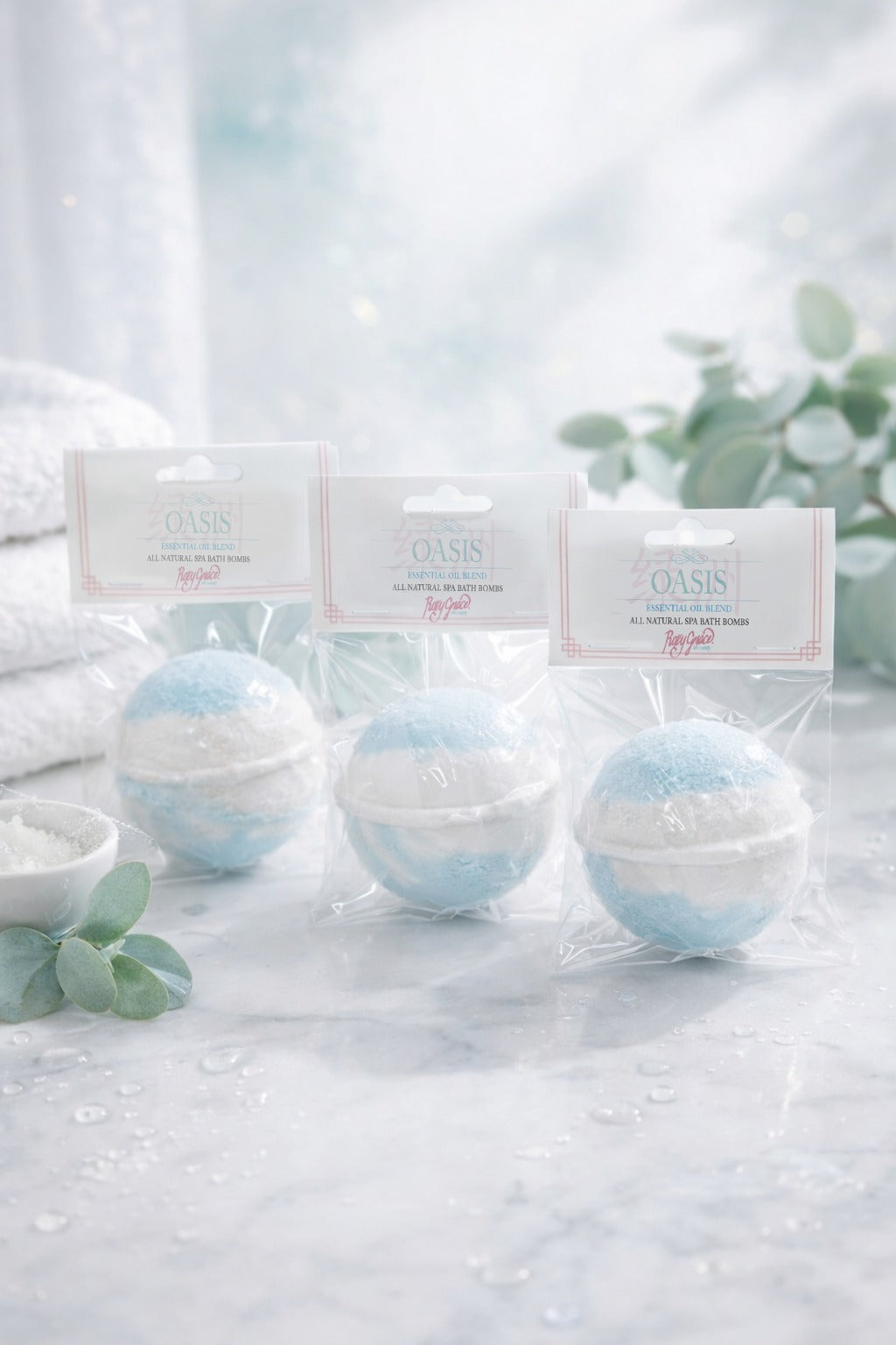 Spa Bath Bombs Collection - Oasis (Essential Oil Blend)