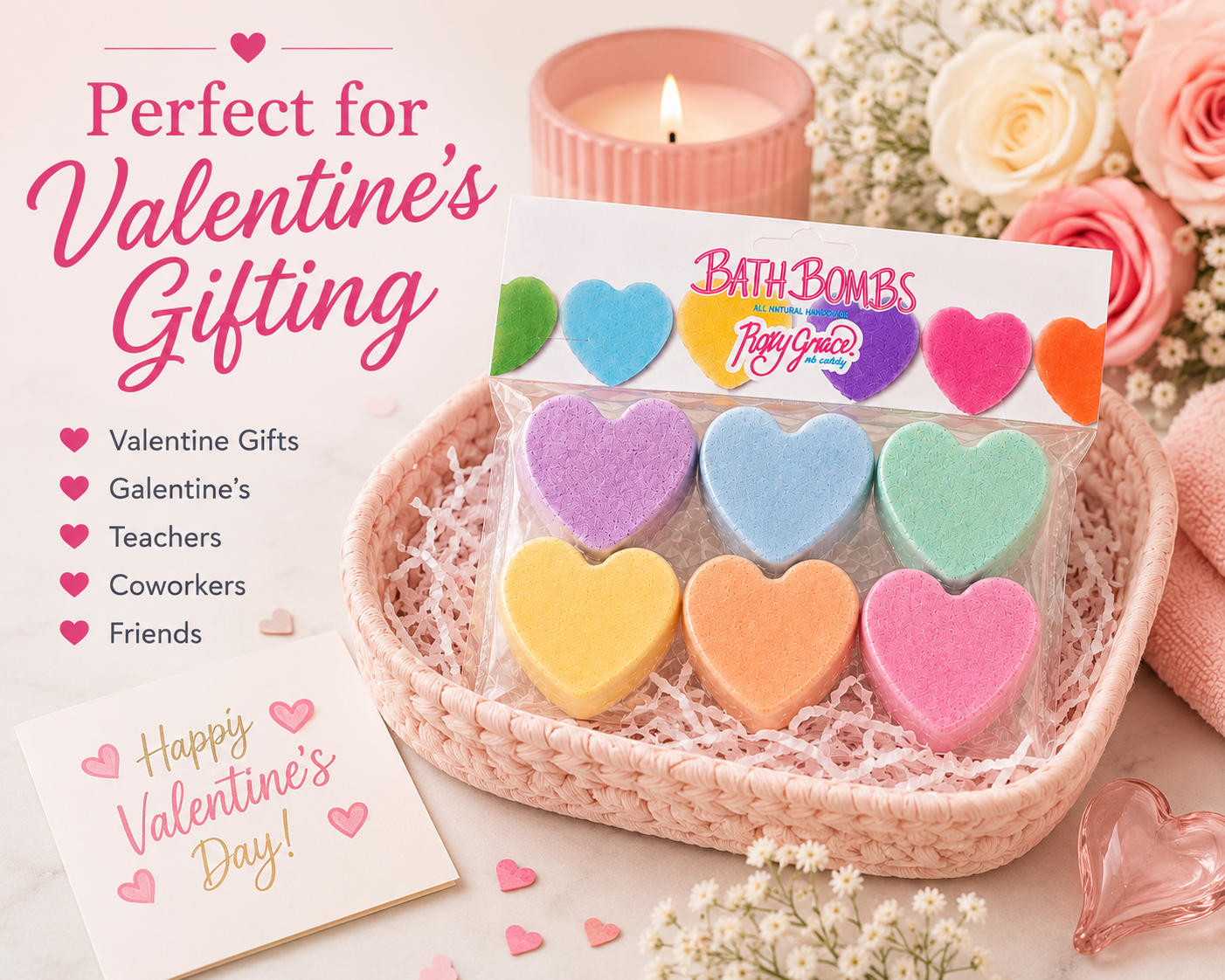 Valentine's Day Mini Heart Bath Bomb Gift Set