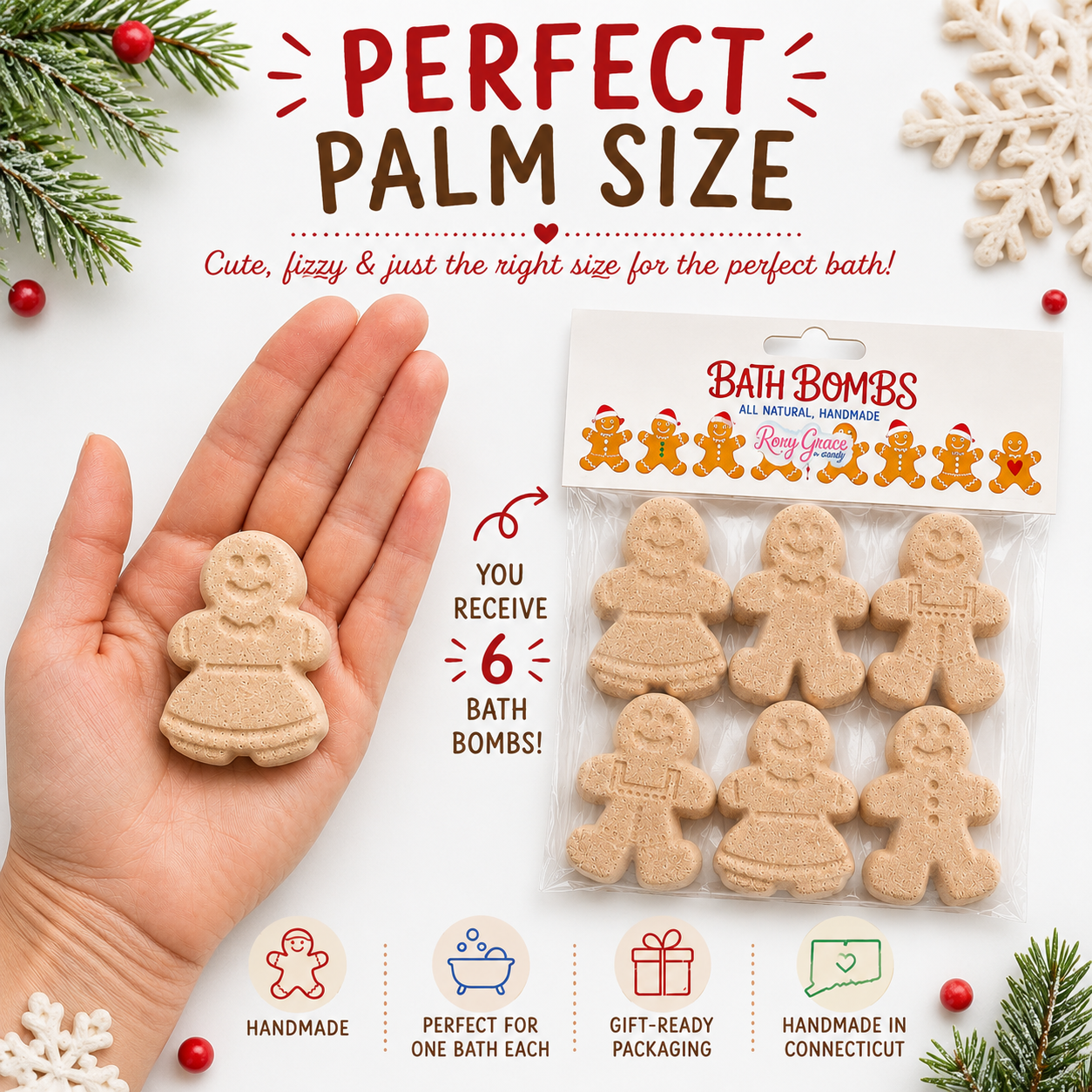 Christmas Gingerbread Man Bath Bombs