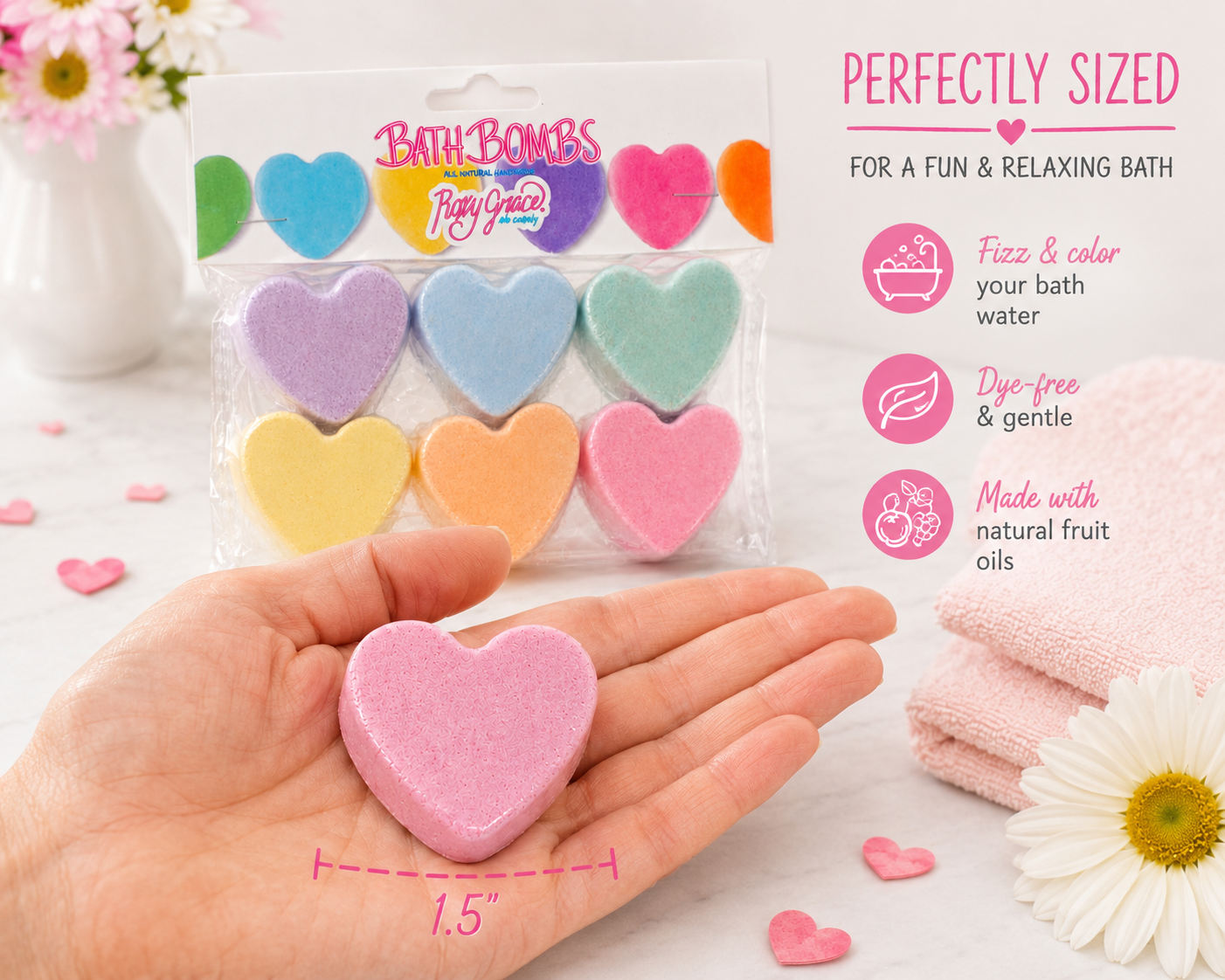 Mini Heart Bath Bomb Gift Set