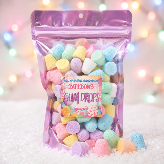Christmas Bath Bomb Gumdrops | Handmade Dye-Free Holiday Bath Gift