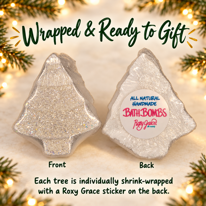 Christmas Tree Bath Bomb – White or Light Green, Optional Glitter