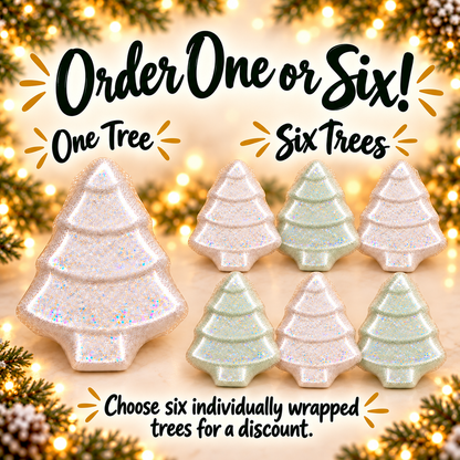 Christmas Tree Bath Bomb – White or Light Green, Optional Glitter