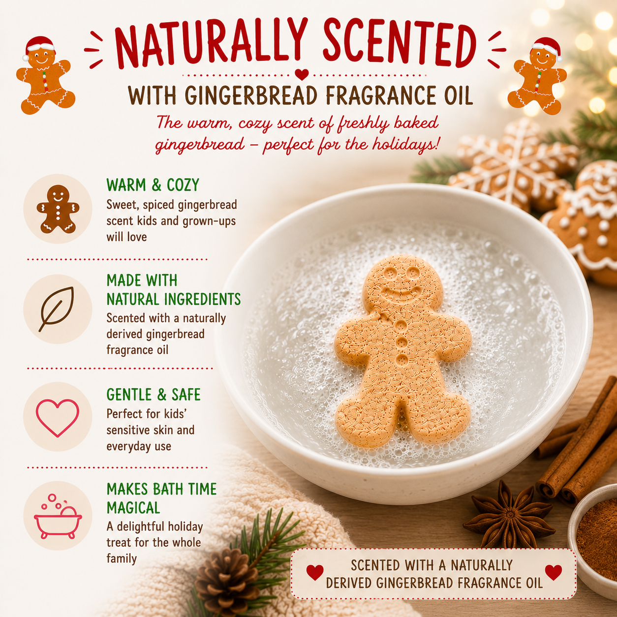 Christmas Gingerbread Man Bath Bombs