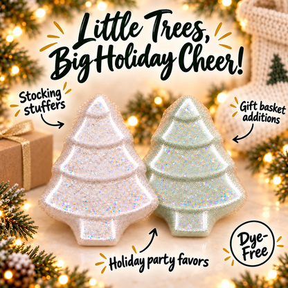 Christmas Tree Bath Bomb – White or Light Green, Optional Glitter