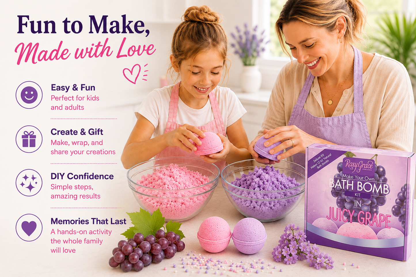 Juicy Grape Bath Bomb Deluxe Kit