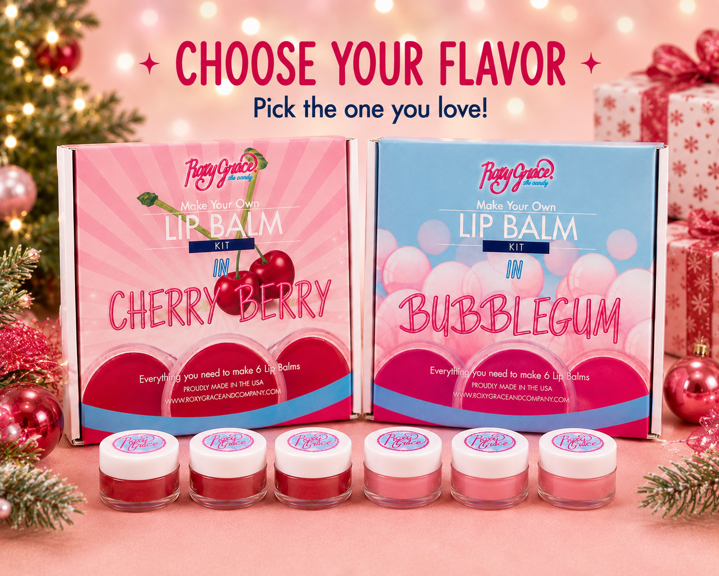 Christmas DIY Lip Balm Kit | Choose Cherry Berry or Bubblegum