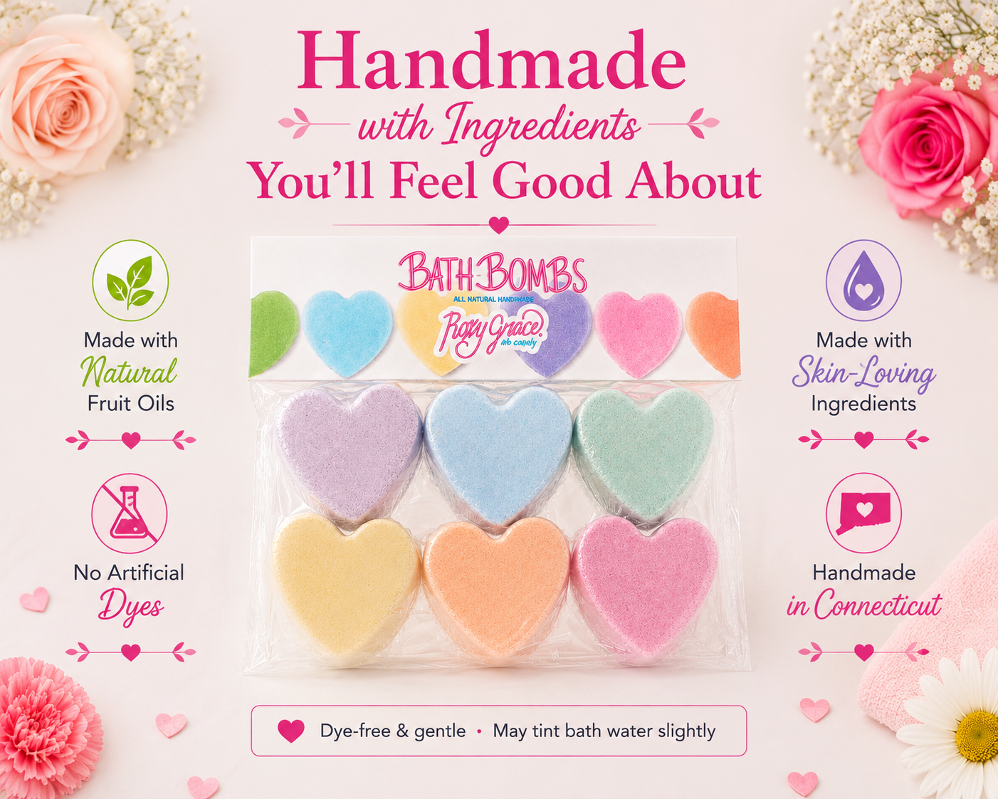 Valentine's Day Mini Heart Bath Bomb Gift Set