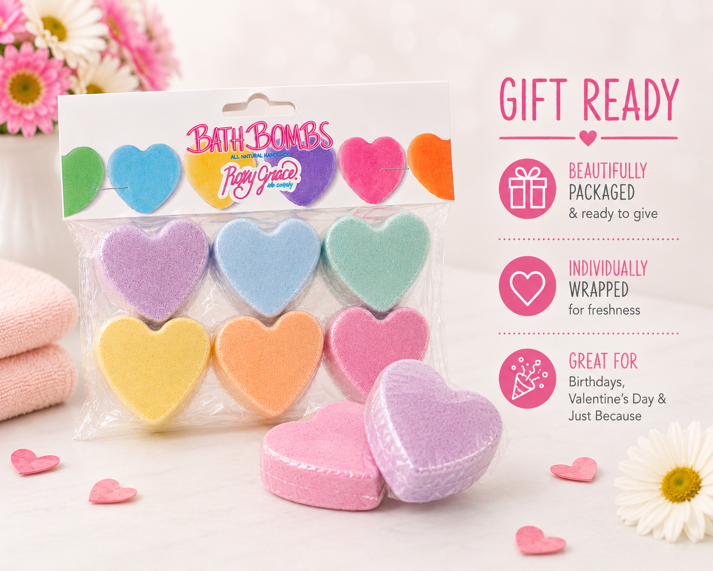 Mini Heart Bath Bomb Gift Set