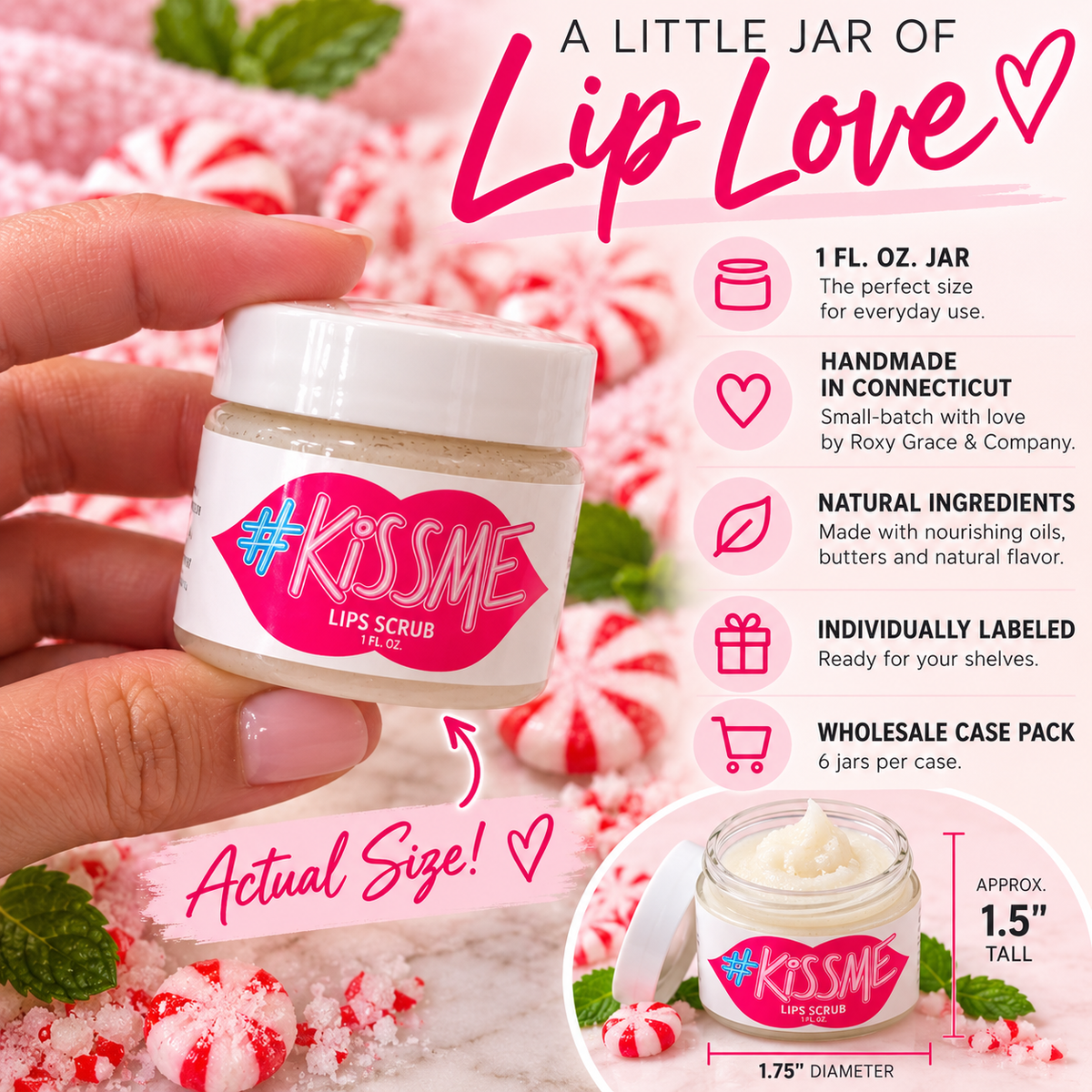 Natural Sugar Lip Scrub – Six Flavors