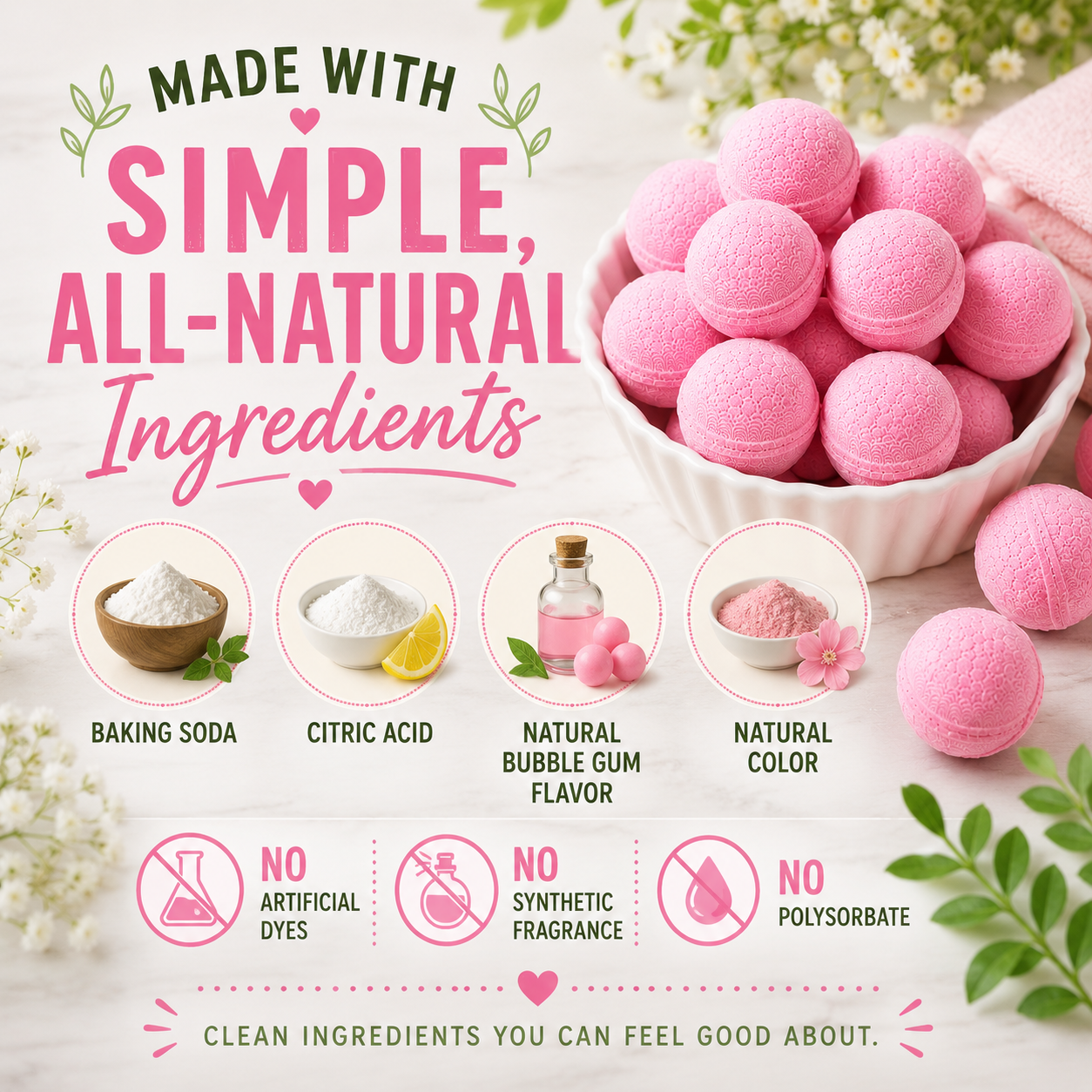 100 Bubble gum Mini Bath Bombs