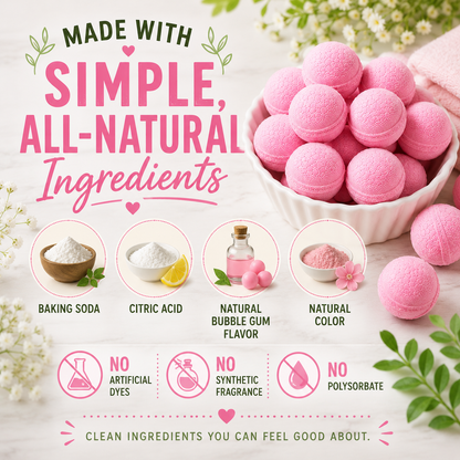 100 Bubble gum Mini Bath Bombs