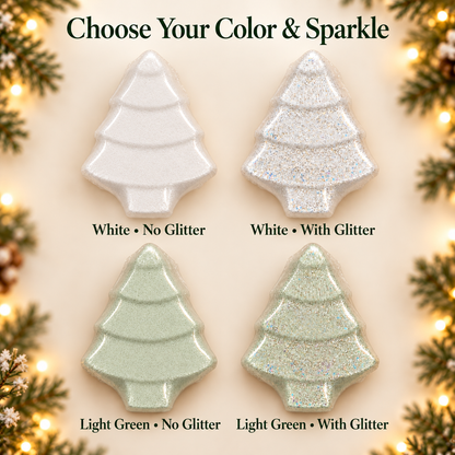 Christmas Tree Bath Bomb – White or Light Green, Optional Glitter