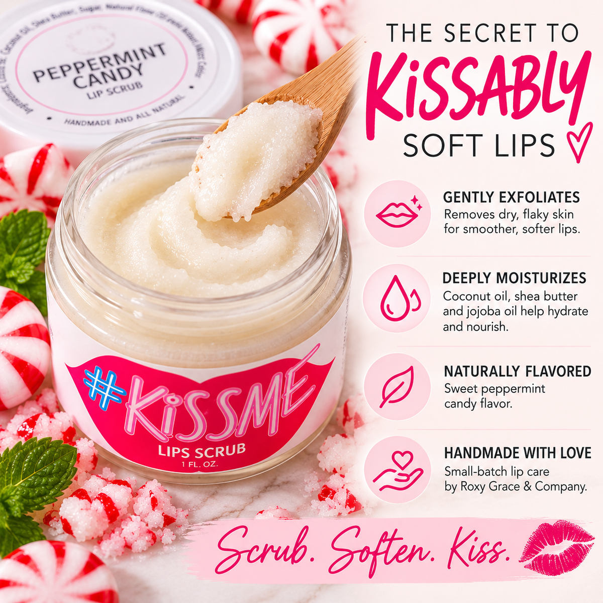 Natural Sugar Lip Scrub – Six Flavors