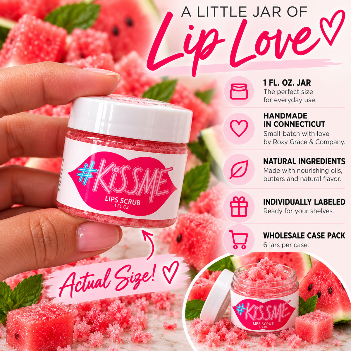 Natural Sugar Lip Scrub – Six Flavors
