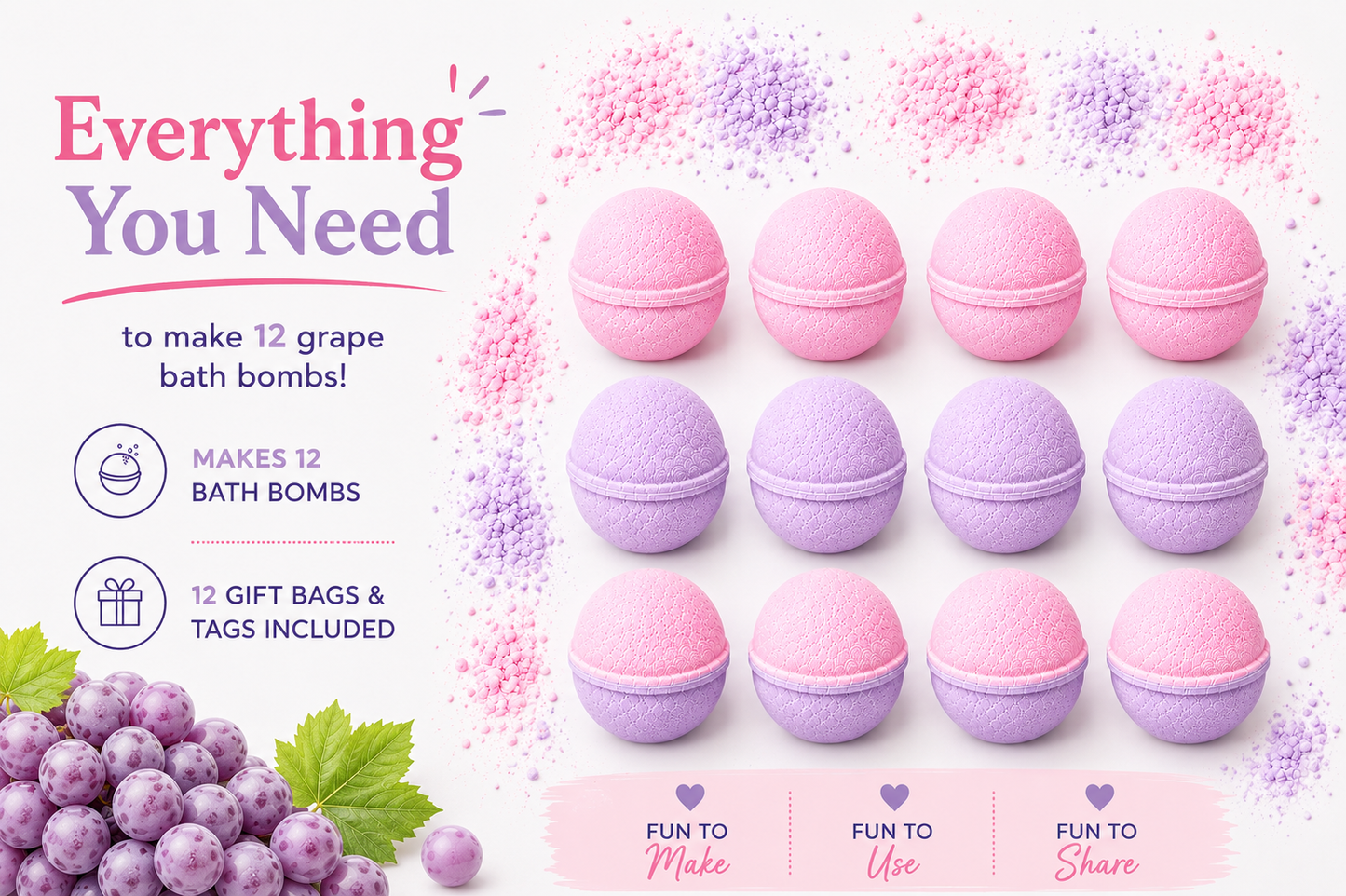 Juicy Grape Bath Bomb Deluxe Kit