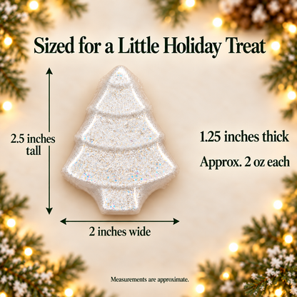 Christmas Tree Bath Bomb – White or Light Green, Optional Glitter