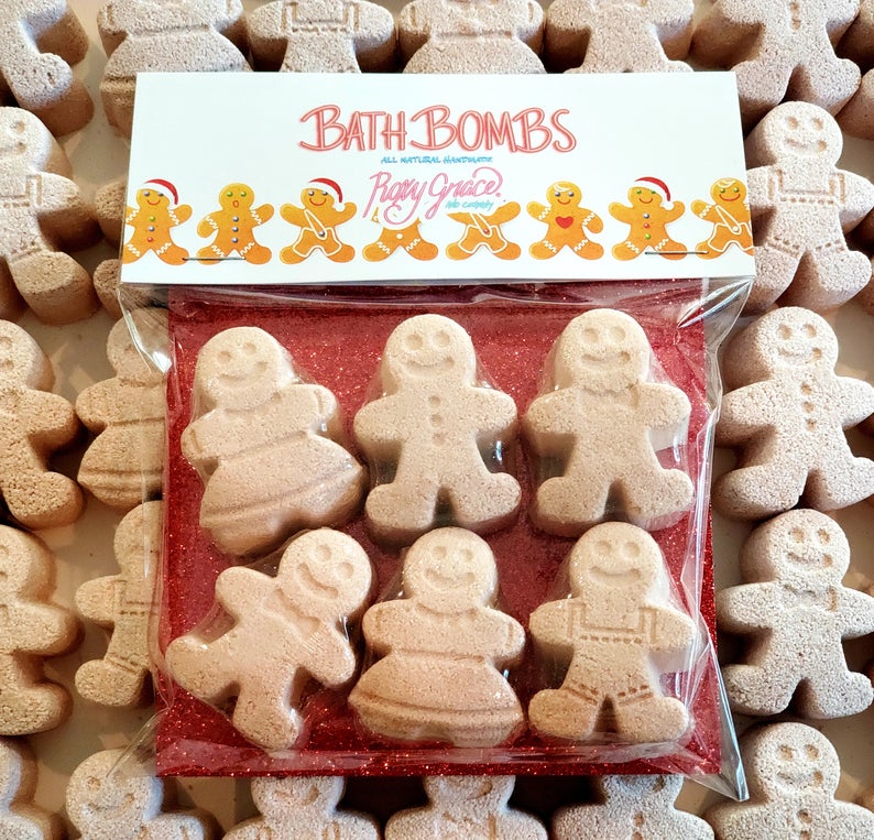 Christmas Gingerbread Man Bath Bombs